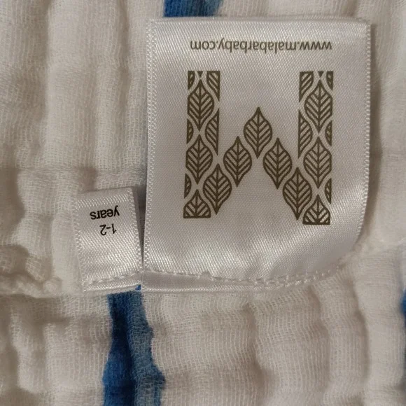 Malabar Baby Kids White Organic Cotton Muslin Sea Life Hooded Robe 1-2 Years - Picture 7 of 8